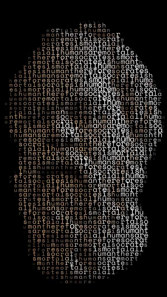 All humans are mortal Socrates is human therefore Socrates is mortal Digital Dilettante, Artist Gallery, ASCII art, Digital art, NFT, Opensea, Foundation, Boudoir photo, Erotic art, Photography